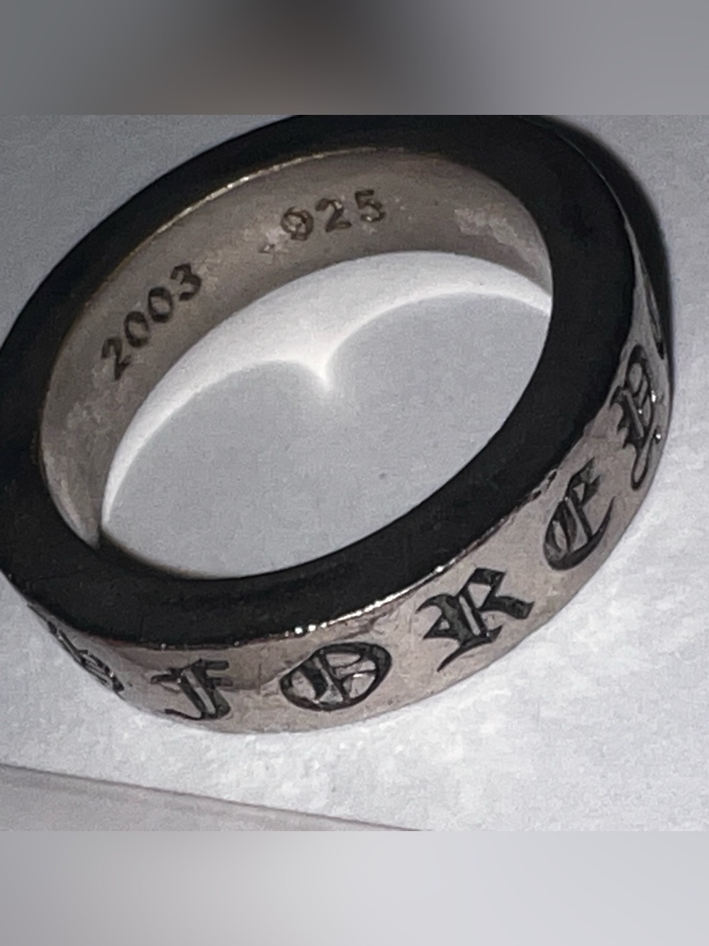 Chrome Hearts "CH Forever" 6mm Sz 10 Spacer Ring (2003)